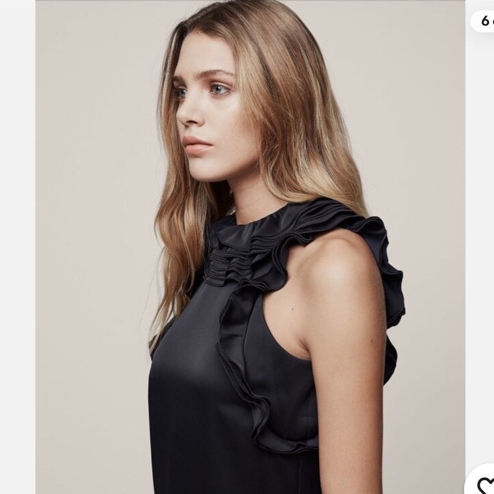 Reiss Jolene Ruffle Dress – Midnight, Size 8 - Picture 4 of 10